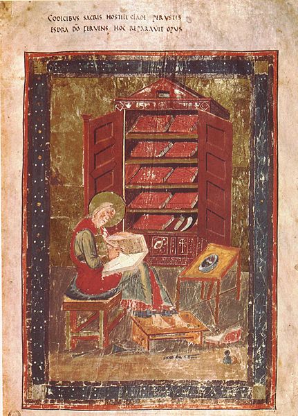 Ezra  ca. 700 CE (Codex Amiatinus, folio 5r) Biblioteca Medicea Laurenziana, Firenze